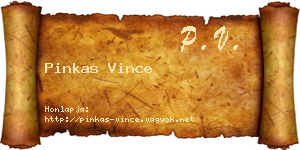 Pinkas Vince névjegykártya